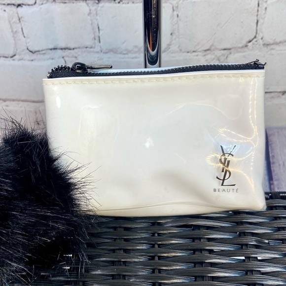 Yves Saint Laurent Accessories - YSL keychain pouch with handmade pom and charms